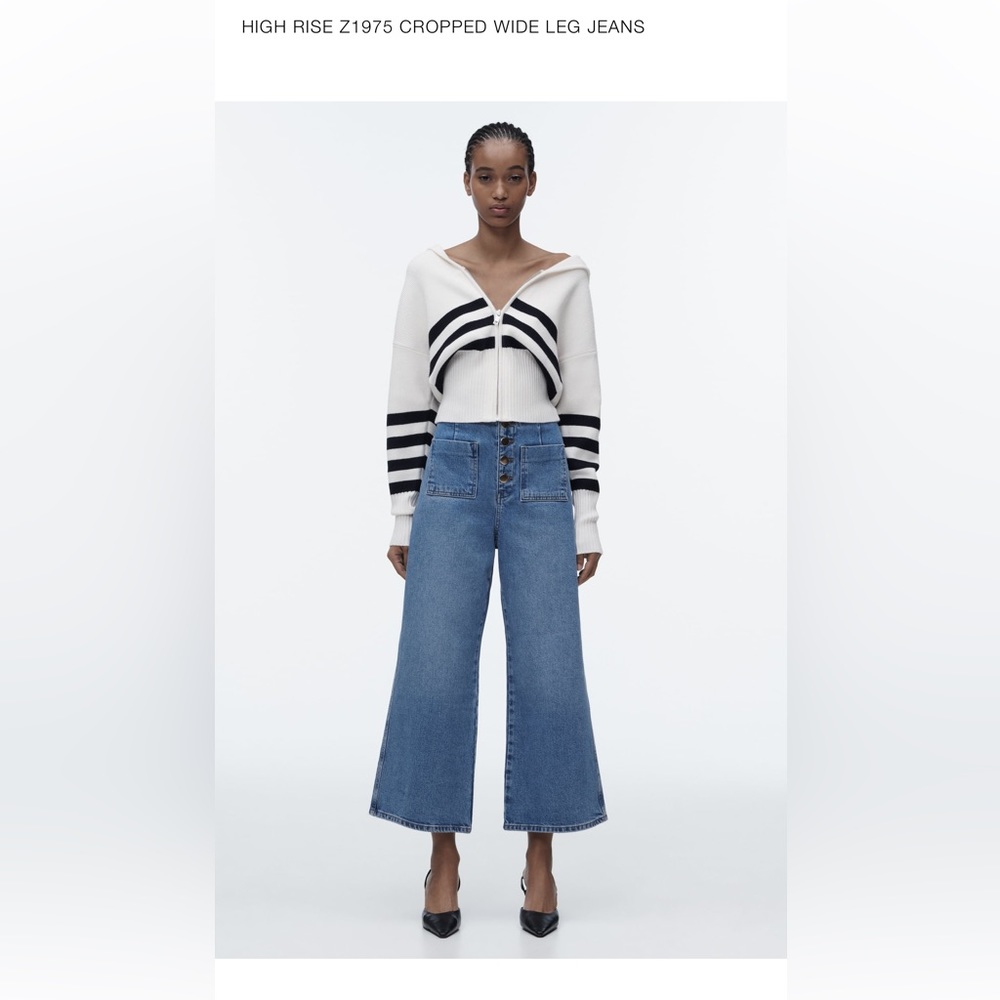 Zara cropped wide jean